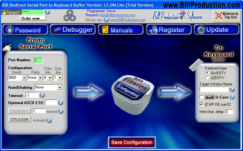 Screenshot for Redirect serial port RS232 to Keyboard 6.0B