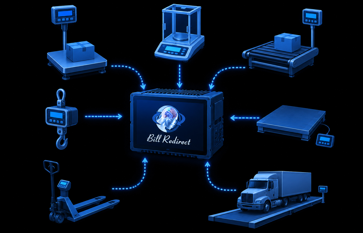 Bill Redirect software for industrial, parcel and bench scales